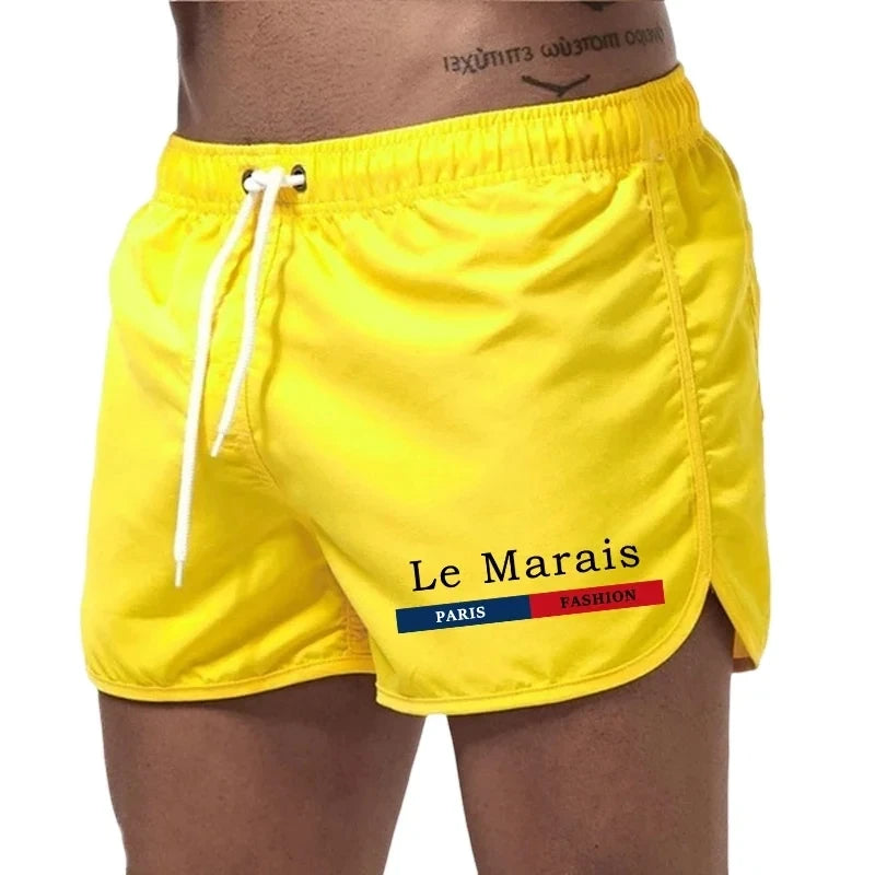 2026 New Men's Beach Printed Shorts, Summer Fashion Men's Casual Sports Running Shorts