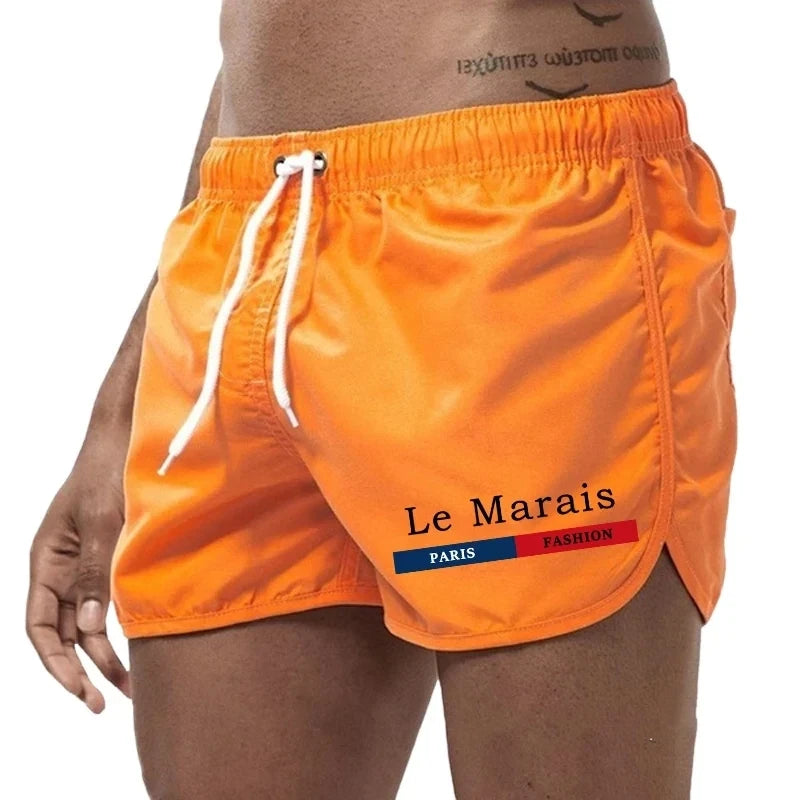 2026 New Men's Beach Printed Shorts, Summer Fashion Men's Casual Sports Running Shorts