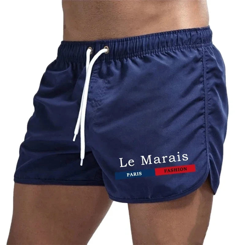 2026 New Men's Beach Printed Shorts, Summer Fashion Men's Casual Sports Running Shorts