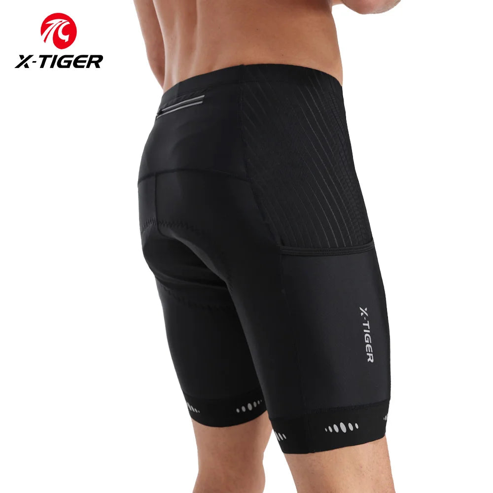 X-TIGER Men Cycling Shorts with Back Pocket 5D Gel Padded Bike Shorts for Men Mountain Road Biking Riding Half Pants Tights