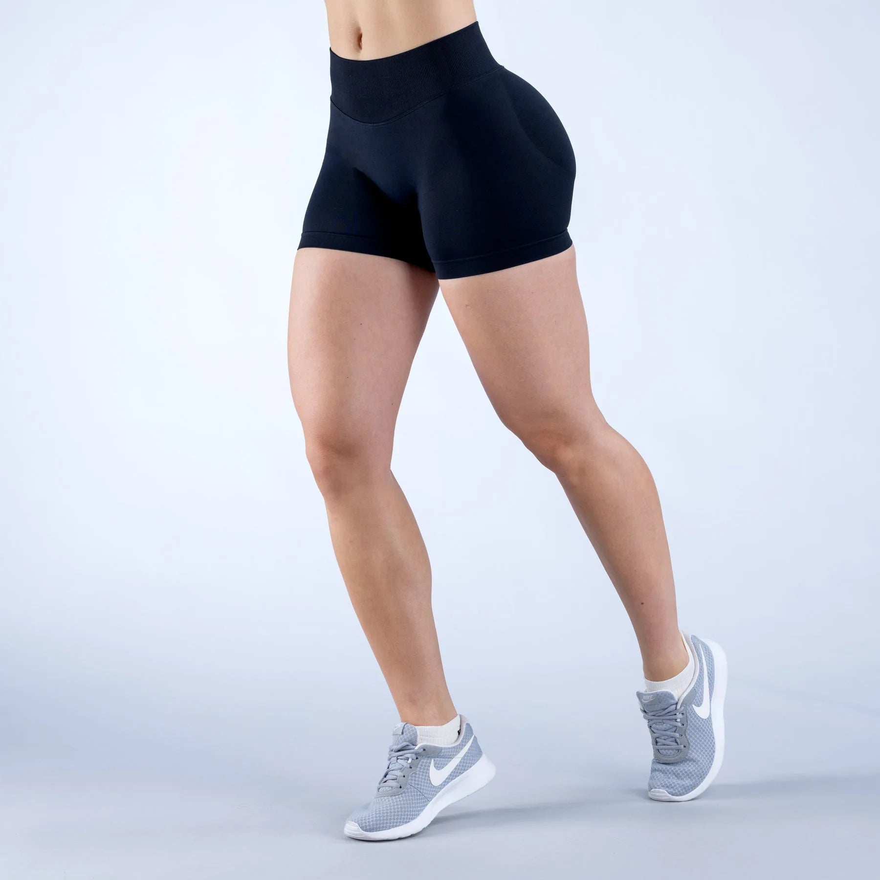 Women High Waist Yoga Shorts Peach Butt Lift Seamless Gym Shorts High Stretch Anti-Chafing Workout Running Biker Shorts